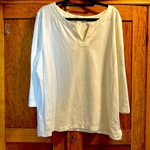 Chico’s casual top cream color size 16 esy flow fit botton snaps on back. Intact
